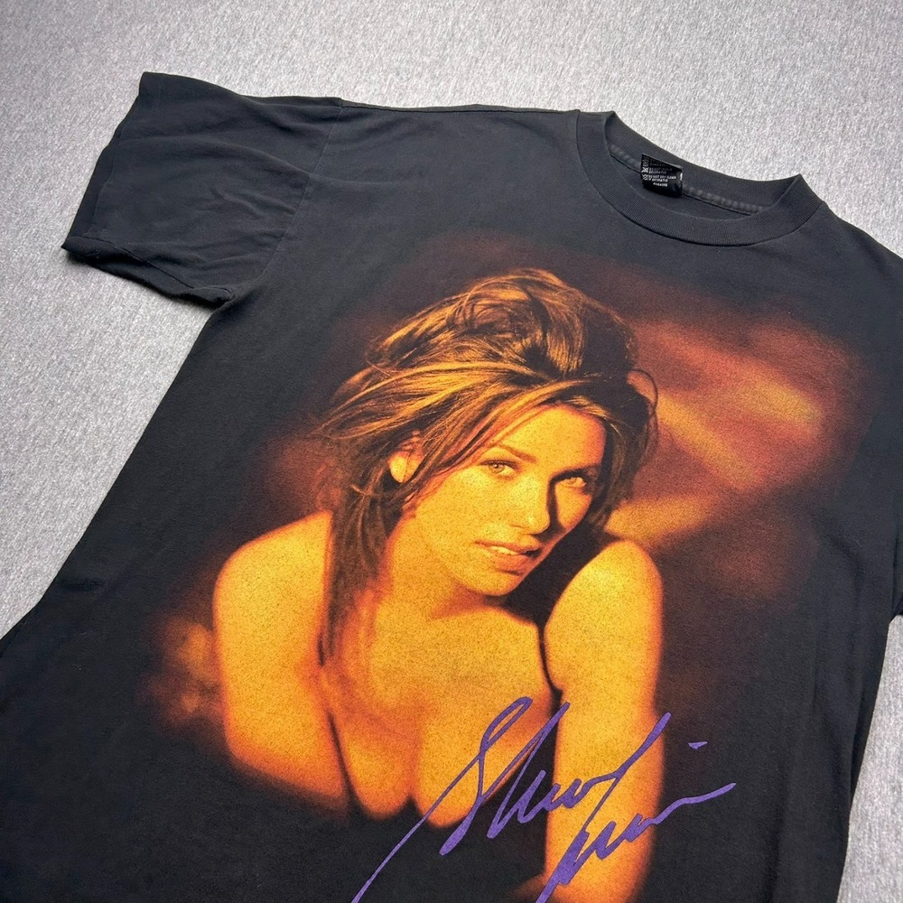 Shania Twain 1998 Black Short Sleeve Tshirt Womens Large Polygram Country‎ Music